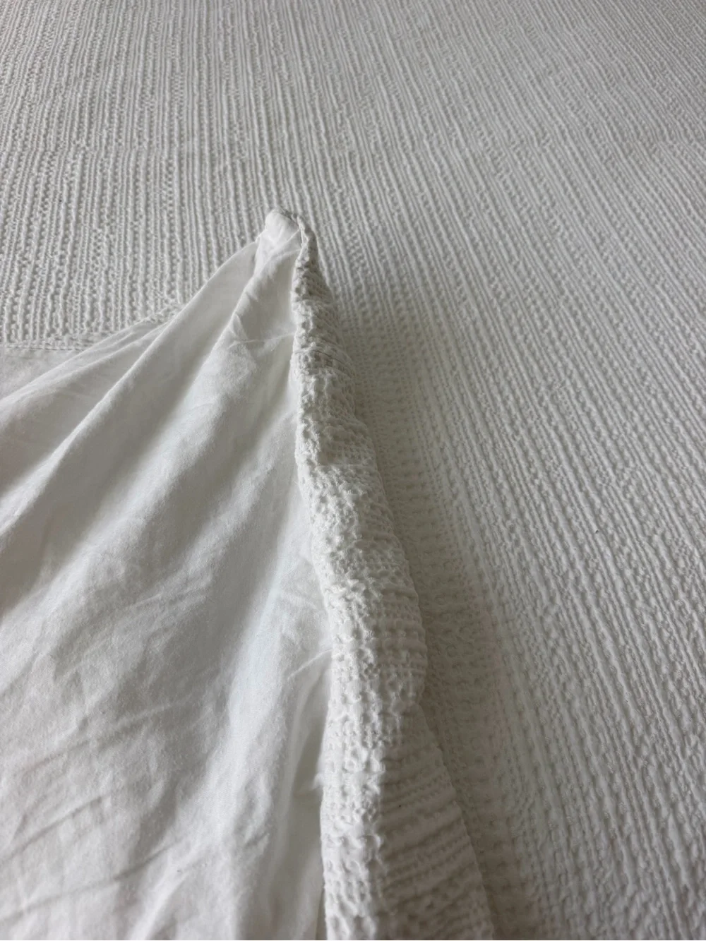 Pottery Barn White King Honeycomb Cotton Duvet Cover
